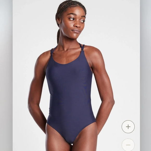 Athleta Keyhole One Piece Swimsuit NWT Navy Blue XS - Picture 2 of 16